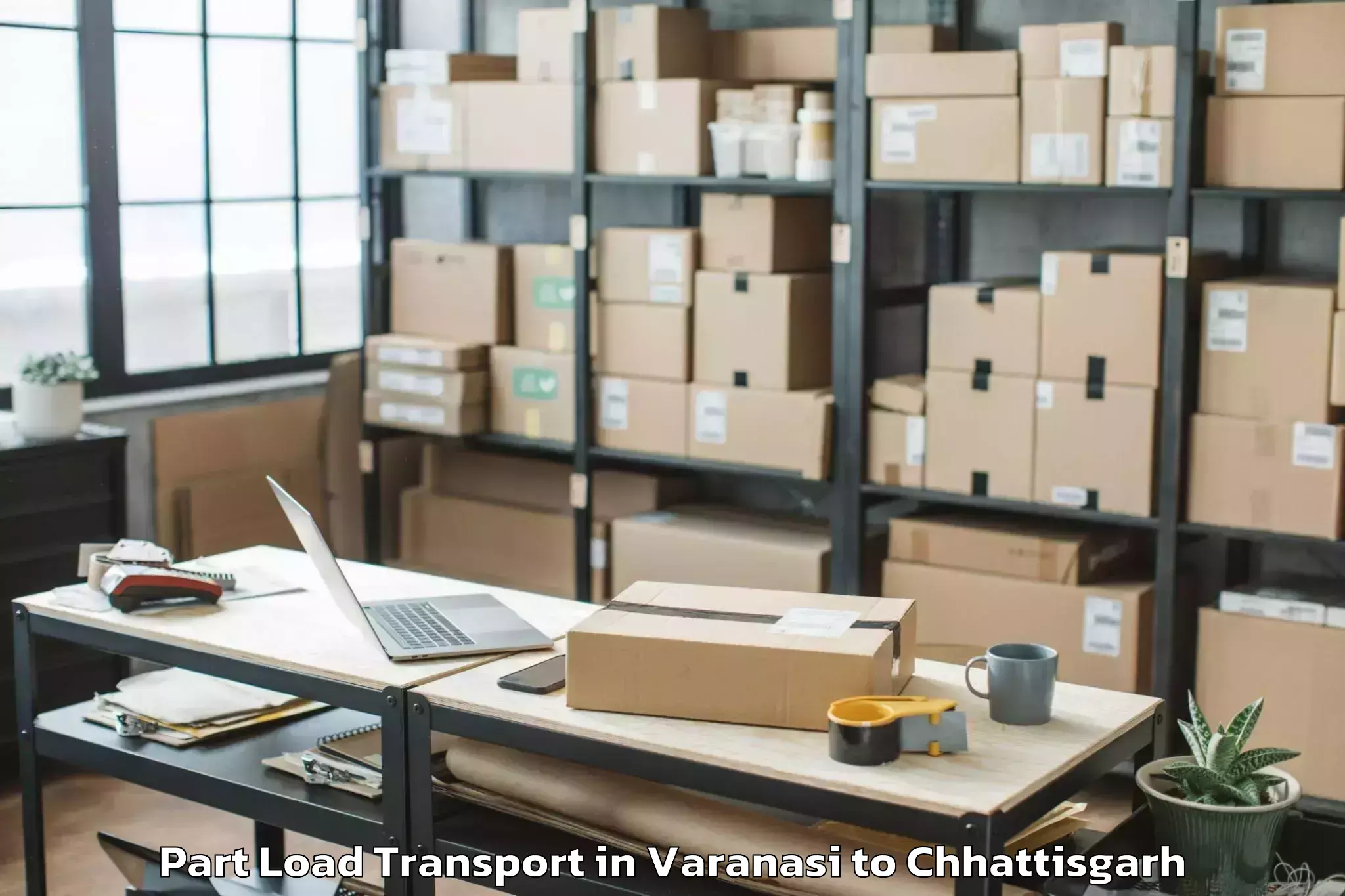 Affordable Varanasi to Gharghoda Part Load Transport